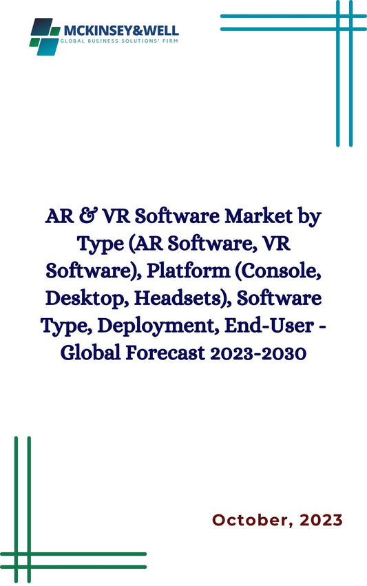 AR & VR Software Market by Type (AR Software, VR Software), Platform (Console, Desktop, Headsets), Software Type, Deployment, End-User - Global Forecast 2023-2030