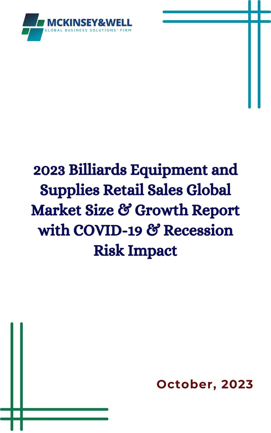 2023 Billiards Equipment and Supplies Retail Sales Global Market Size & Growth Report with COVID-19 & Recession Risk Impact