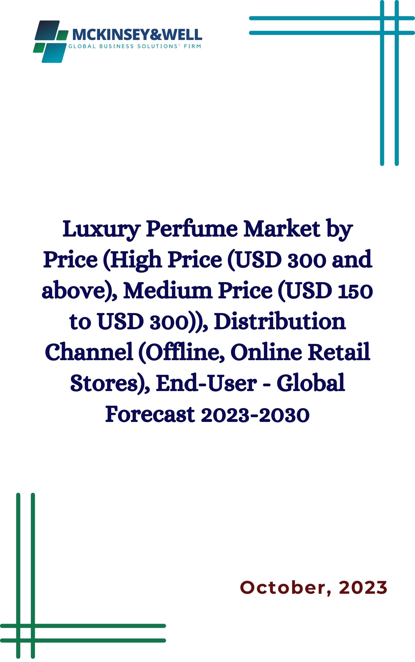 Luxury Perfume Market by Price (High Price (USD 300 and above), Medium Price (USD 150 to USD 300)), Distribution Channel (Offline, Online Retail Stores), End-User - Global Forecast 2023-2030