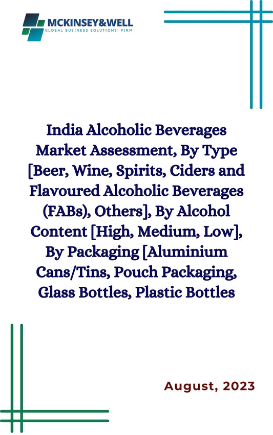 India Alcoholic Beverages Market Assessment, By Type [Beer, Wine, Spirits, Ciders and Flavoured Alcoholic Beverages (FABs), Others], By Alcohol Content [High, Medium, Low], By Packaging [Aluminium Cans/Tins, Pouch Packaging, Glass Bottles, Plastic Bottles