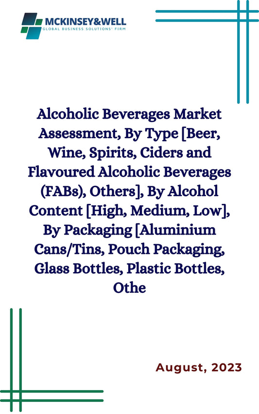 Alcoholic Beverages Market Assessment, By Type [Beer, Wine, Spirits, Ciders and Flavoured Alcoholic Beverages (FABs), Others], By Alcohol Content [High, Medium, Low], By Packaging [Aluminium Cans/Tins, Pouch Packaging, Glass Bottles, Plastic Bottles, Othe