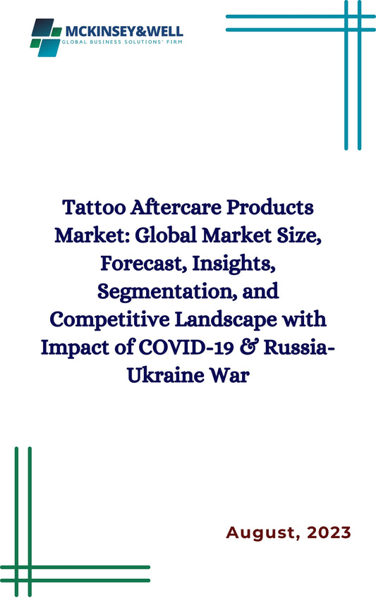 Tattoo Aftercare Products Market: Global Market Size, Forecast, Insights, Segmentation, and Competitive Landscape with Impact of COVID-19 & Russia-Ukraine War