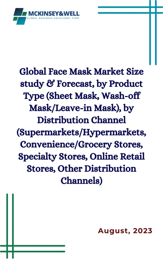 Global Face Mask Market Size study & Forecast, by Product Type (Sheet Mask, Wash-off Mask/Leave-in Mask), by Distribution Channel (Supermarkets/Hypermarkets, Convenience/Grocery Stores, Specialty Stores, Online Retail Stores, Other Distribution Channels)