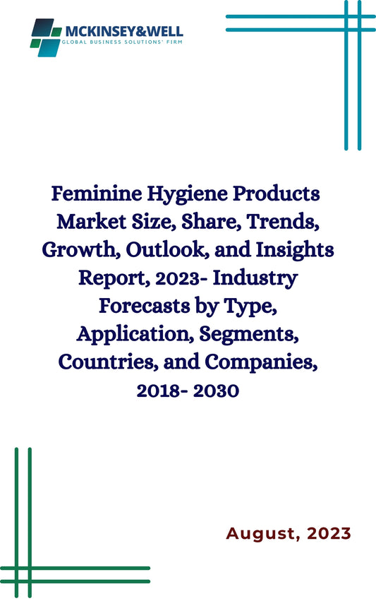 Feminine Hygiene Products  Market Size, Share, Trends, Growth, Outlook, and Insights Report, 2023- Industry Forecasts by Type, Application, Segments, Countries, and Companies, 2018- 2030