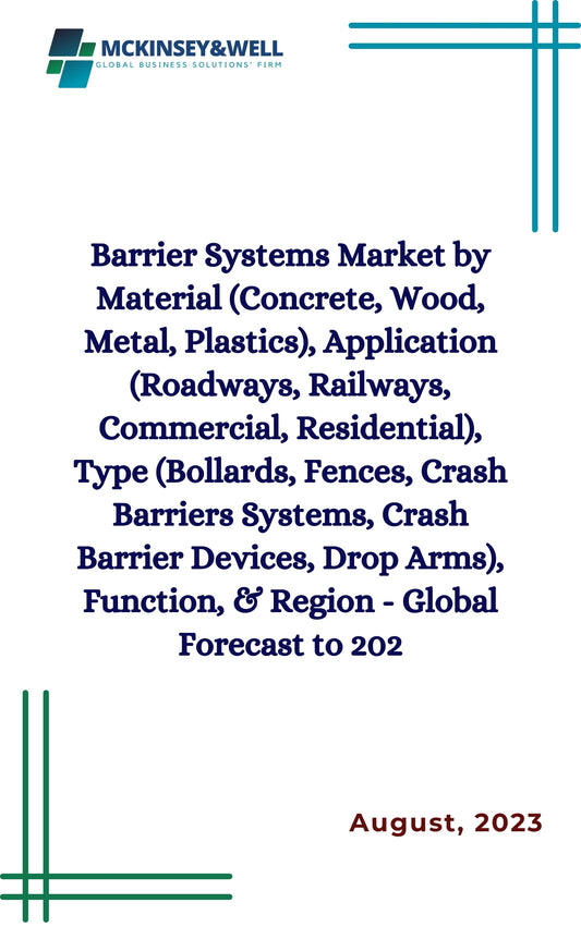 Barrier Systems Market by Material (Concrete, Wood, Metal, Plastics), Application (Roadways, Railways, Commercial, Residential), Type (Bollards, Fences, Crash Barriers Systems, Crash Barrier Devices, Drop Arms), Function, & Region - Global Forecast to 202