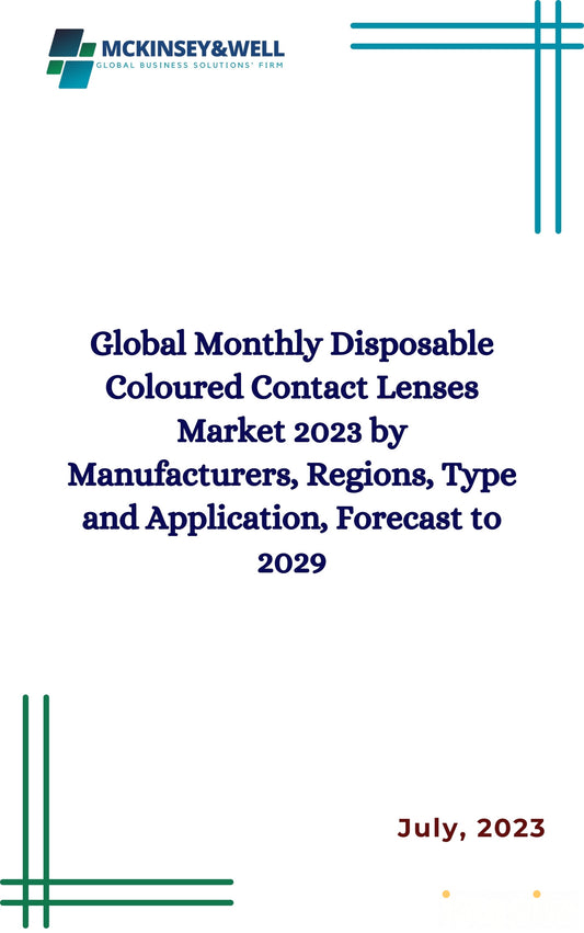 Global Monthly Disposable Coloured Contact Lenses Market 2023 by Manufacturers, Regions, Type and Application, Forecast to 2029