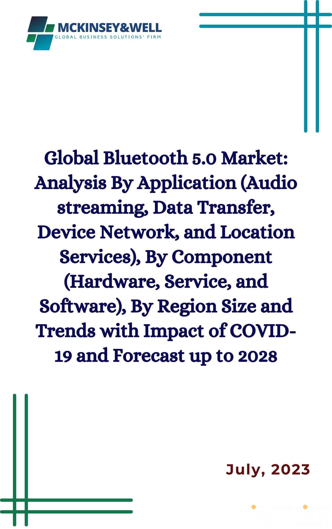 Global Bluetooth 5.0 Market: Analysis By Application (Audio streaming, Data Transfer, Device Network, and Location Services), By Component (Hardware, Service, and Software), By Region Size and Trends with Impact of COVID-19 and Forecast up to 2028