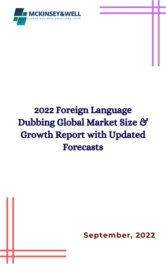 2022 Foreign Language Dubbing Global Market Size & Growth Report with Updated Forecasts