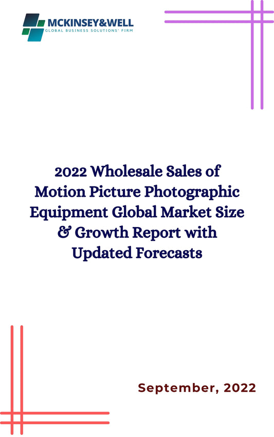 2022 Wholesale Sales of Motion Picture Photographic Equipment Global Market Size & Growth Report with Updated Forecasts