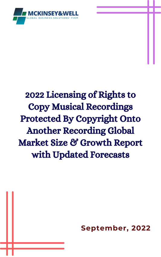 2022 Licensing of Rights to Copy Musical Recordings Protected By Copyright Onto Another Recording Global Market Size & Growth Report with Updated Forecasts