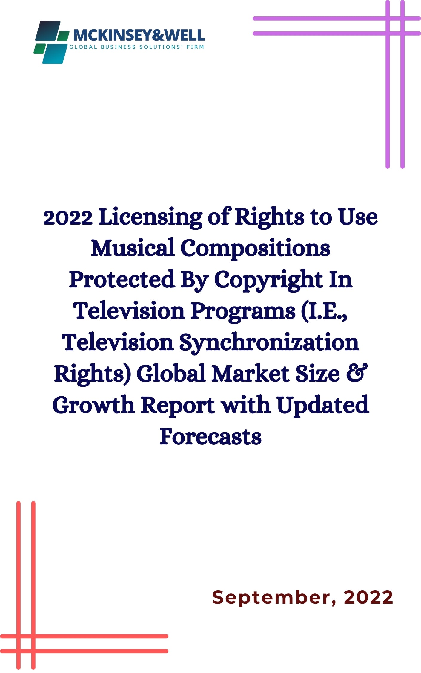 2022 Licensing of Rights to Use Musical Compositions Protected By Copyright In Television Programs (I.E., Television Synchronization Rights) Global Market Size & Growth Report with Updated Forecasts