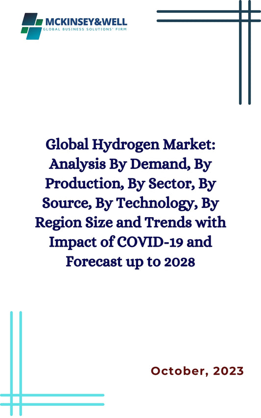 Global Hydrogen Market: Analysis By Demand, By Production, By Sector, By Source, By Technology, By Region Size and Trends with Impact of COVID-19 and Forecast up to 2028