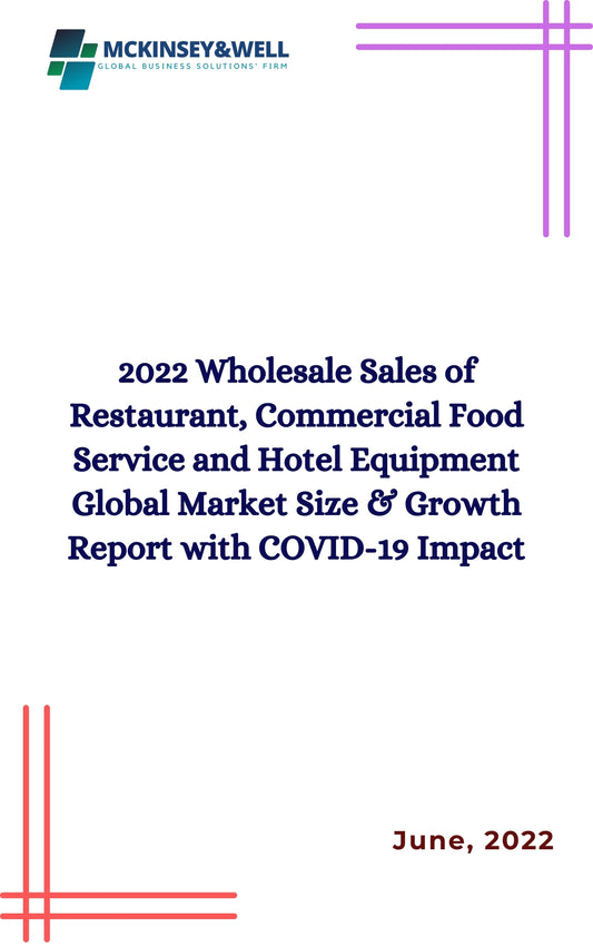 2022 Wholesale Sales of Restaurant, Commercial Food Service and Hotel Equipment Global Market Size & Growth Report with COVID-19 Impact