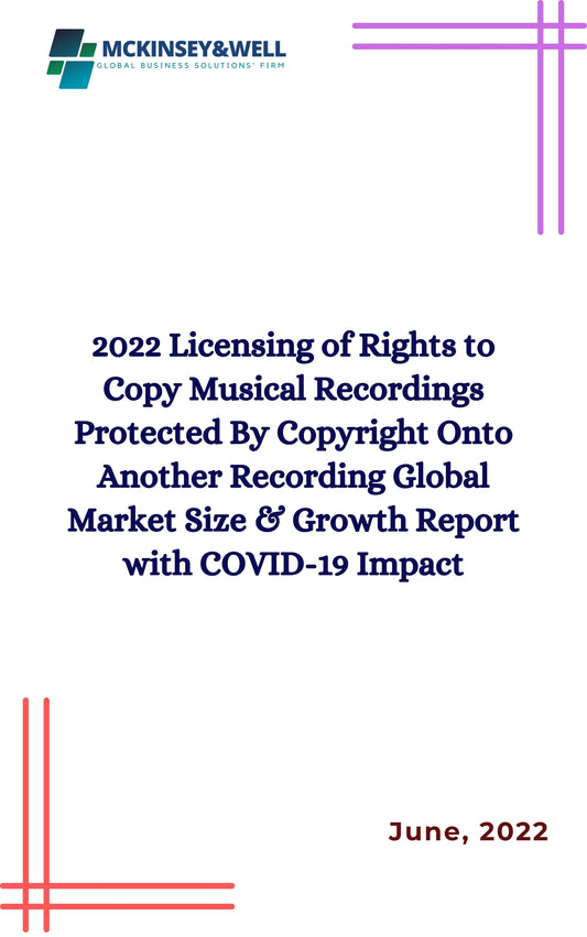 2022 Licensing of Rights to Copy Musical Recordings Protected By Copyright Onto Another Recording Global Market Size & Growth Report with COVID-19 Impact