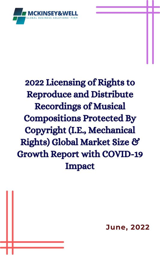 2022 Licensing of Rights to Reproduce and Distribute Recordings of Musical Compositions Protected By Copyright (I.E., Mechanical Rights) Global Market Size & Growth Report with COVID-19 Impact