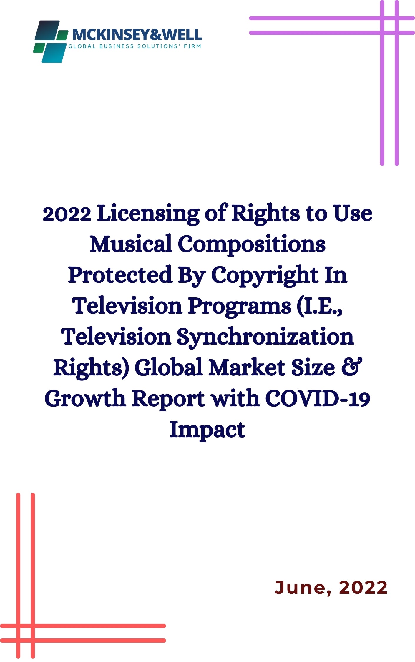 2022 Licensing of Rights to Use Musical Compositions Protected By Copyright In Television Programs (I.E., Television Synchronization Rights) Global Market Size & Growth Report with COVID-19 Impact