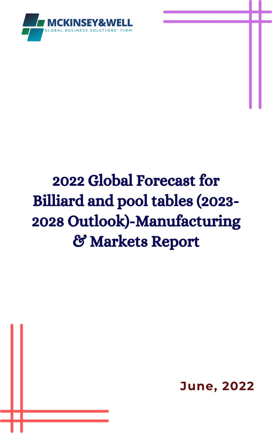 2022 Global Forecast for Billiard and pool tables (2023-2028 Outlook)-Manufacturing & Markets Report