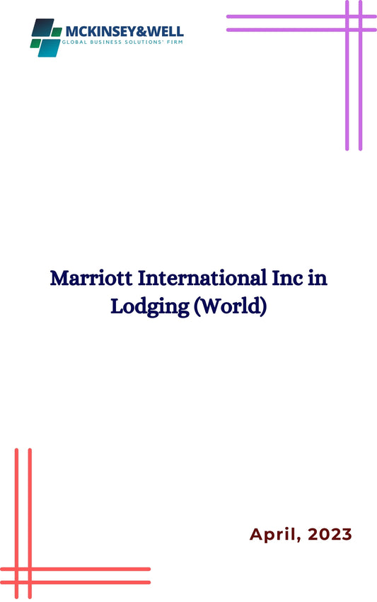 Marriott International Inc in Lodging (World)