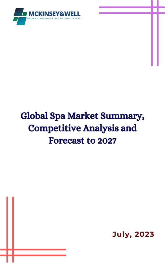 Global Spa Market Summary, Competitive Analysis and Forecast to 2027