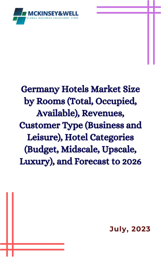 Germany Hotels Market Size by Rooms (Total, Occupied, Available), Revenues, Customer Type (Business and Leisure), Hotel Categories (Budget, Midscale, Upscale, Luxury), and Forecast to 2026