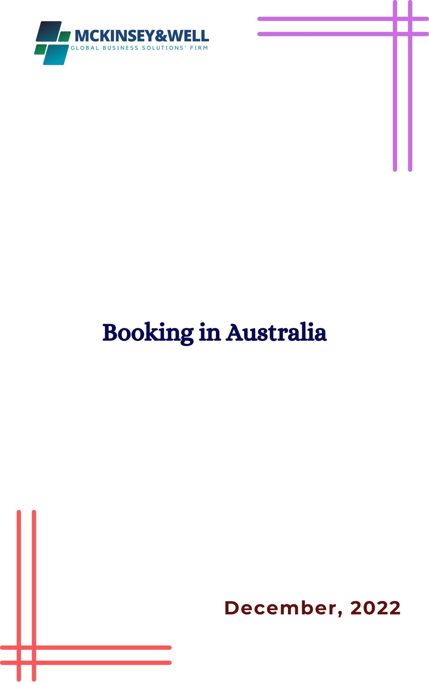 Booking in Australia