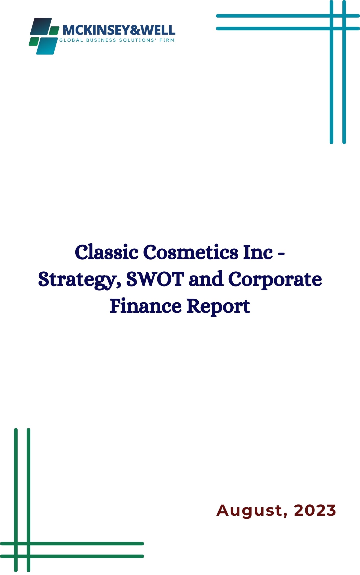 Classic Cosmetics Inc - Strategy, SWOT and Corporate Finance Report