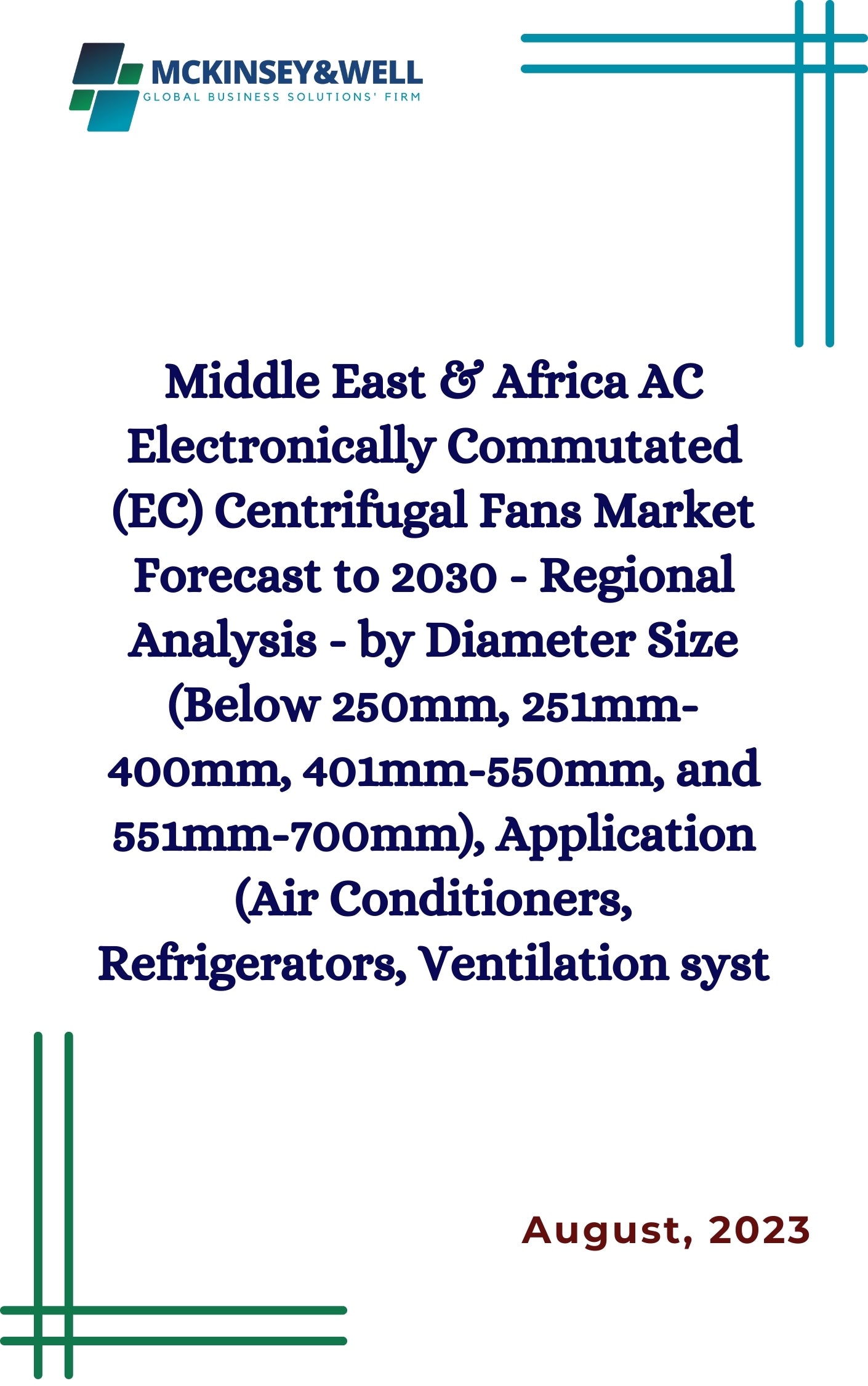 Middle East & Africa AC Electronically Commutated (EC) Centrifugal Fans Market Forecast to 2030 - Regional Analysis - by Diameter Size (Below 250mm, 251mm-400mm, 401mm-550mm, and 551mm-700mm), Application (Air Conditioners, Refrigerators, Ventilation syst