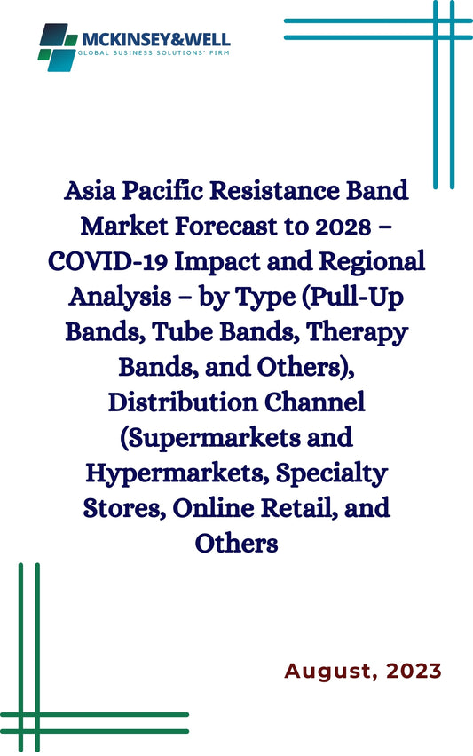 Asia Pacific Resistance Band Market Forecast to 2028 – COVID-19 Impact and Regional Analysis – by Type (Pull-Up Bands, Tube Bands, Therapy Bands, and Others), Distribution Channel (Supermarkets and Hypermarkets, Specialty Stores, Online Retail, and Others