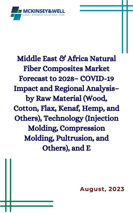 Middle East & Africa Natural Fiber Composites Market Forecast to 2028– COVID-19 Impact and Regional Analysis– by Raw Material (Wood, Cotton, Flax, Kenaf, Hemp, and Others), Technology (Injection Molding, Compression Molding, Pultrusion, and Others), and E