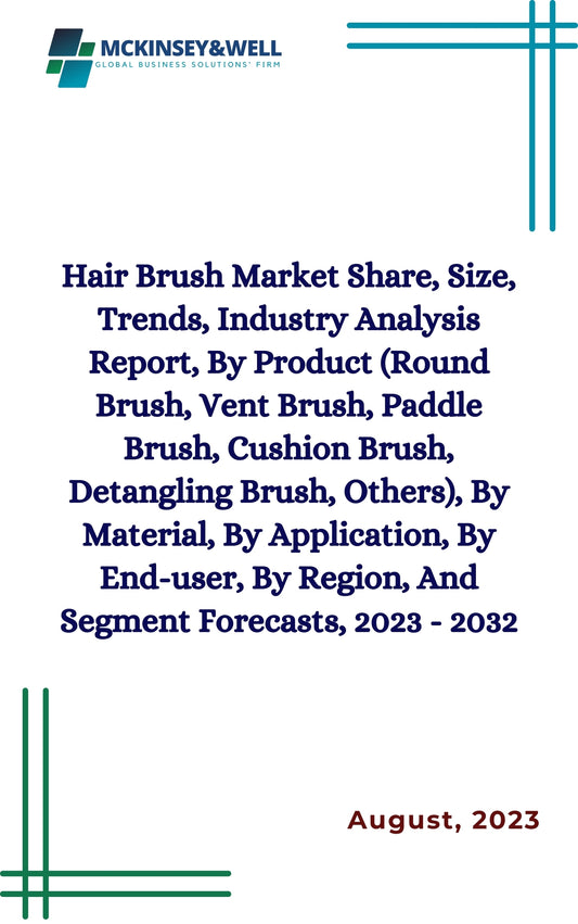 Hair Brush Market Share, Size, Trends, Industry Analysis Report, By Product (Round Brush, Vent Brush, Paddle Brush, Cushion Brush, Detangling Brush, Others), By Material, By Application, By End-user, By Region, And Segment Forecasts, 2023 - 2032