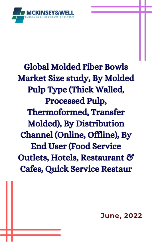 Global Molded Fiber Bowls Market Size study, By Molded Pulp Type (Thick Walled, Processed Pulp, Thermoformed, Transfer Molded), By Distribution Channel (Online, Offline), By End User (Food Service Outlets, Hotels, Restaurant & Cafes, Quick Service Restaur