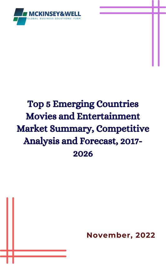 Top 5 Emerging Countries Movies and Entertainment Market Summary, Competitive Analysis and Forecast, 2017-2026