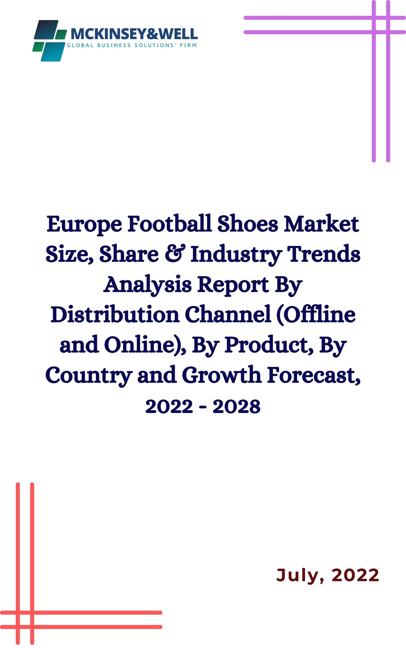 Europe Football Shoes Market Size, Share & Industry Trends Analysis Report By Distribution Channel (Offline and Online), By Product, By Country and Growth Forecast, 2022 - 2028