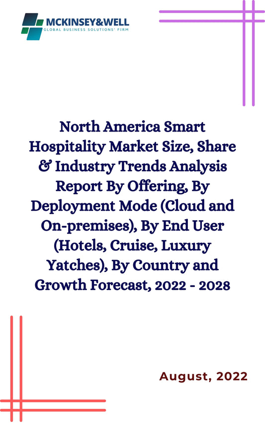 North America Smart Hospitality Market Size, Share & Industry Trends Analysis Report By Offering, By Deployment Mode (Cloud and On-premises), By End User (Hotels, Cruise, Luxury Yatches), By Country and Growth Forecast, 2022 - 2028