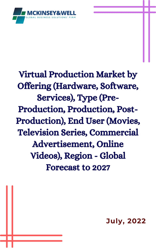 Virtual Production Market by Offering (Hardware, Software, Services), Type (Pre-Production, Production, Post-Production), End User (Movies, Television Series, Commercial Advertisement, Online Videos), Region - Global Forecast to 2027