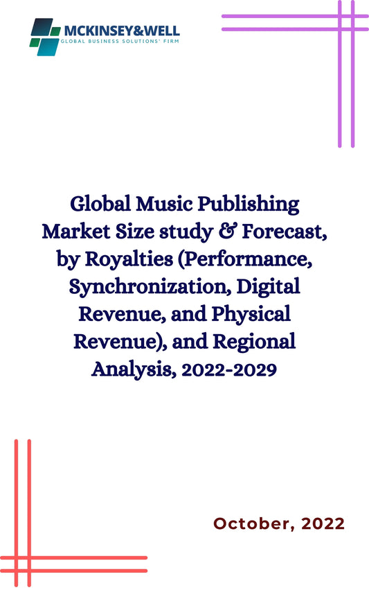 Global Music Publishing Market Size study & Forecast, by Royalties (Performance, Synchronization, Digital Revenue, and Physical Revenue), and Regional Analysis, 2022-2029