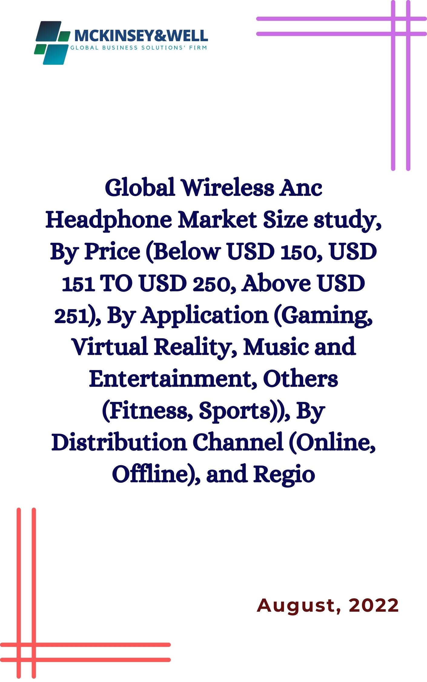 Global Wireless Anc Headphone Market Size study, By Price (Below USD 150, USD 151 TO USD 250, Above USD 251), By Application (Gaming, Virtual Reality, Music and Entertainment, Others (Fitness, Sports)), By Distribution Channel (Online, Offline), and Regio