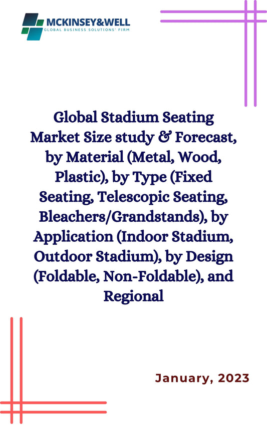 Global Stadium Seating Market Size study & Forecast, by Material (Metal, Wood, Plastic), by Type (Fixed Seating, Telescopic Seating, Bleachers/Grandstands), by Application (Indoor Stadium, Outdoor Stadium), by Design (Foldable, Non-Foldable), and Regional