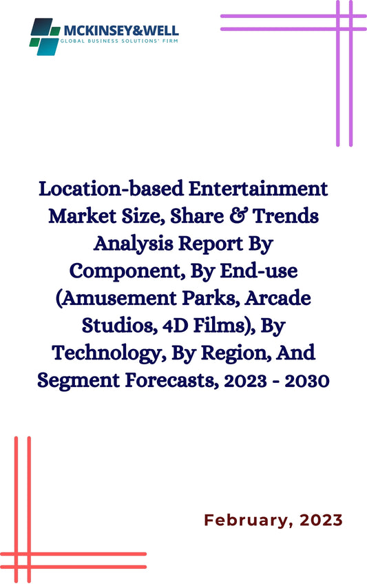 Location-based Entertainment Market Size, Share & Trends Analysis Report By Component, By End-use (Amusement Parks, Arcade Studios, 4D Films), By Technology, By Region, And Segment Forecasts, 2023 - 2030