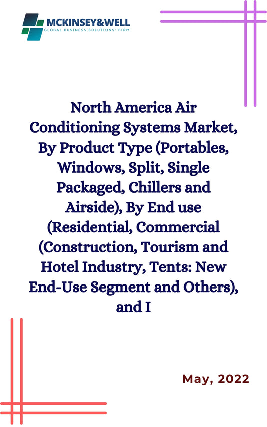 North America Air Conditioning Systems Market, By Product Type (Portables, Windows, Split, Single Packaged, Chillers and Airside), By End use (Residential, Commercial (Construction, Tourism and Hotel Industry, Tents: New End-Use Segment and Others), and I