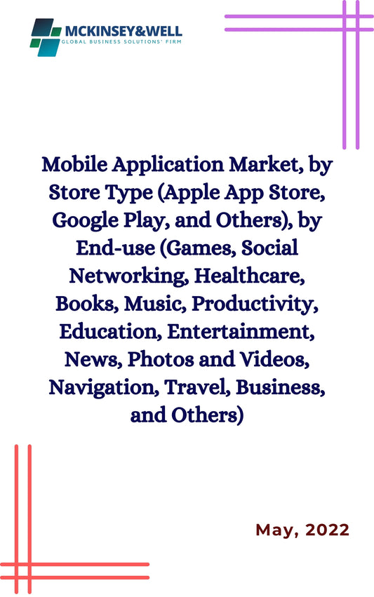 Mobile Application Market, by Store Type (Apple App Store, Google Play, and Others), by End-use (Games, Social Networking, Healthcare, Books, Music, Productivity, Education, Entertainment, News, Photos and Videos, Navigation, Travel, Business, and Others)