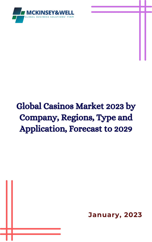 Global Casinos Market 2023 by Company, Regions, Type and Application, Forecast to 2029