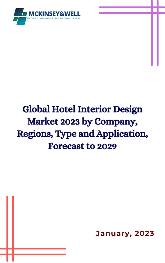 Global Hotel Interior Design Market 2023 by Company, Regions, Type and Application, Forecast to 2029