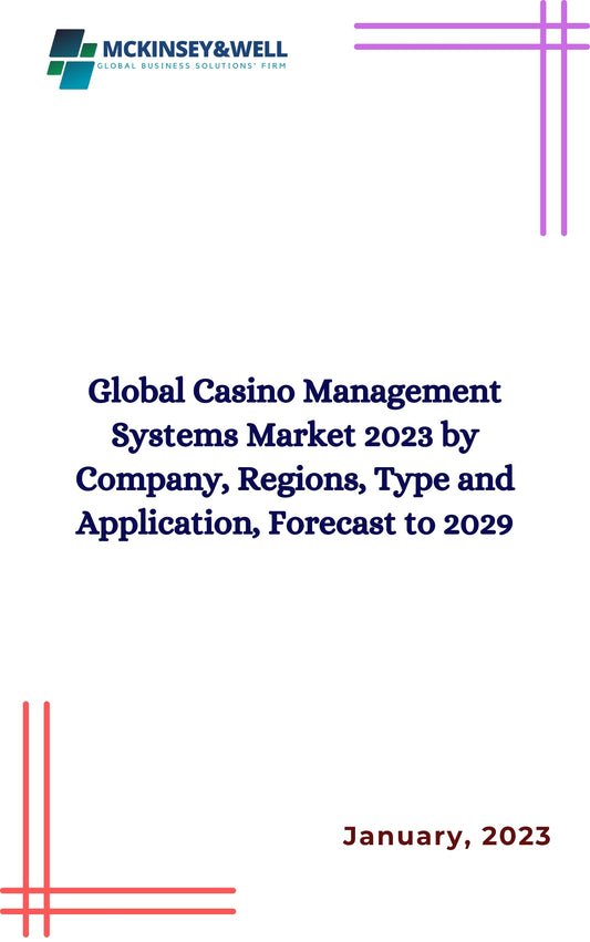 Global Casino Management Systems Market 2023 by Company, Regions, Type and Application, Forecast to 2029