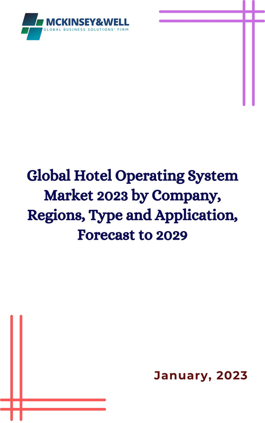 Global Hotel Operating System Market 2023 by Company, Regions, Type and Application, Forecast to 2029