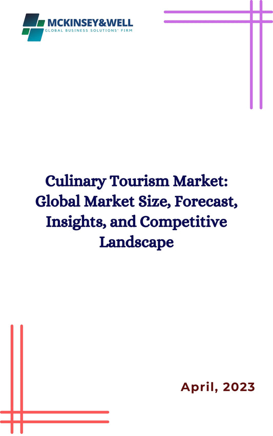 Culinary Tourism Market: Global Market Size, Forecast, Insights, and Competitive Landscape