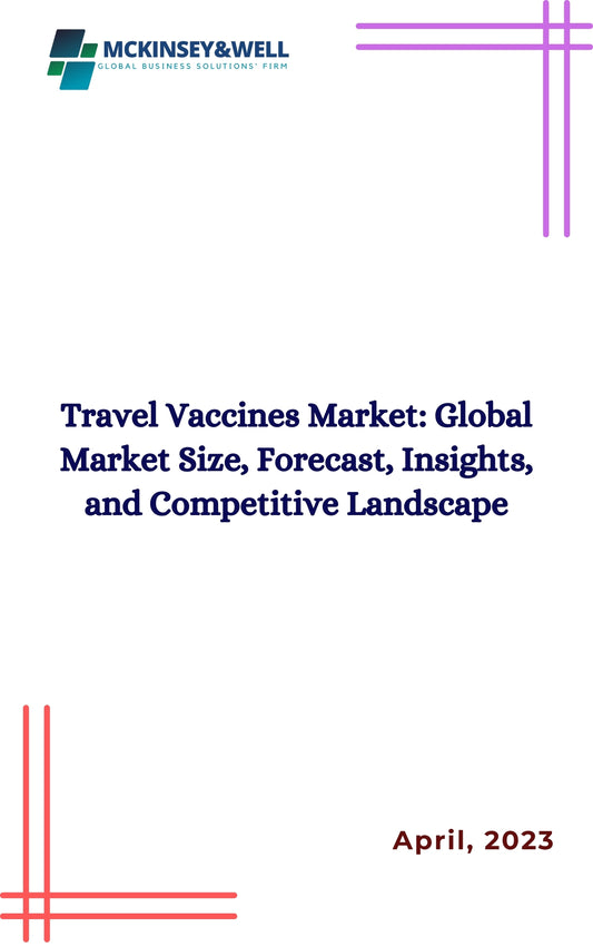 Travel Vaccines Market: Global Market Size, Forecast, Insights, and Competitive Landscape