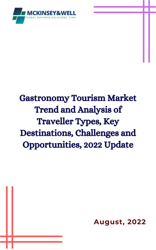 Gastronomy Tourism Market Trend and Analysis of Traveller Types, Key Destinations, Challenges and Opportunities, 2022 Update