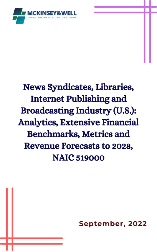 News Syndicates, Libraries, Internet Publishing and Broadcasting Industry (U.S.): Analytics, Extensive Financial Benchmarks, Metrics and Revenue Forecasts to 2028, NAIC 519000