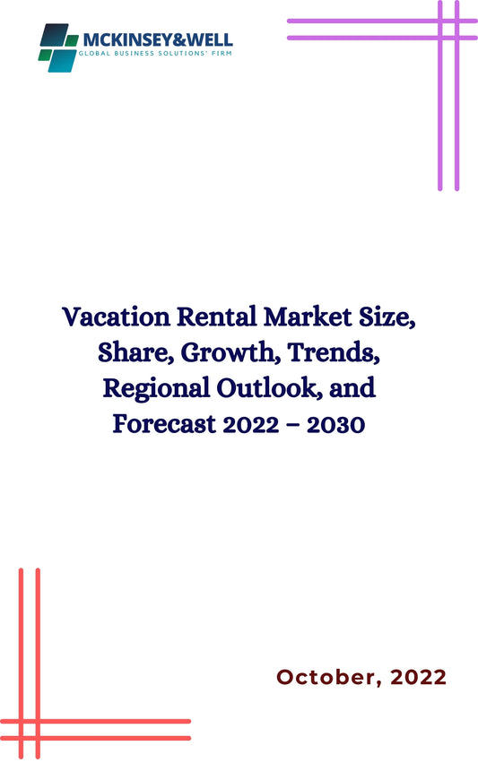 Vacation Rental Market Size, Share, Growth, Trends, Regional Outlook, and Forecast 2022 – 2030